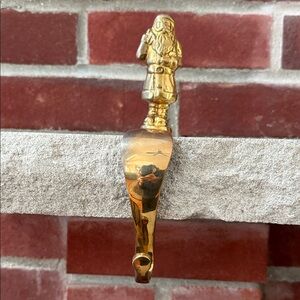 Santa vintage solid brass stocking hanger